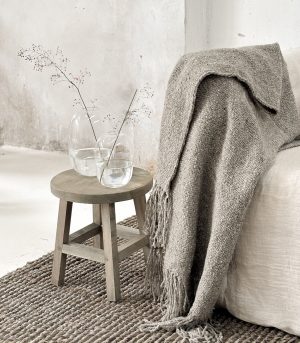 Banco madera maciza redondo