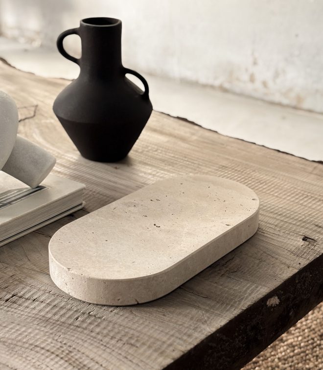 Bandeja Oval Travertino