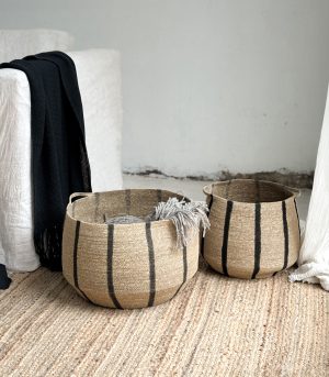 Canasto Seagrass Natural y Negro