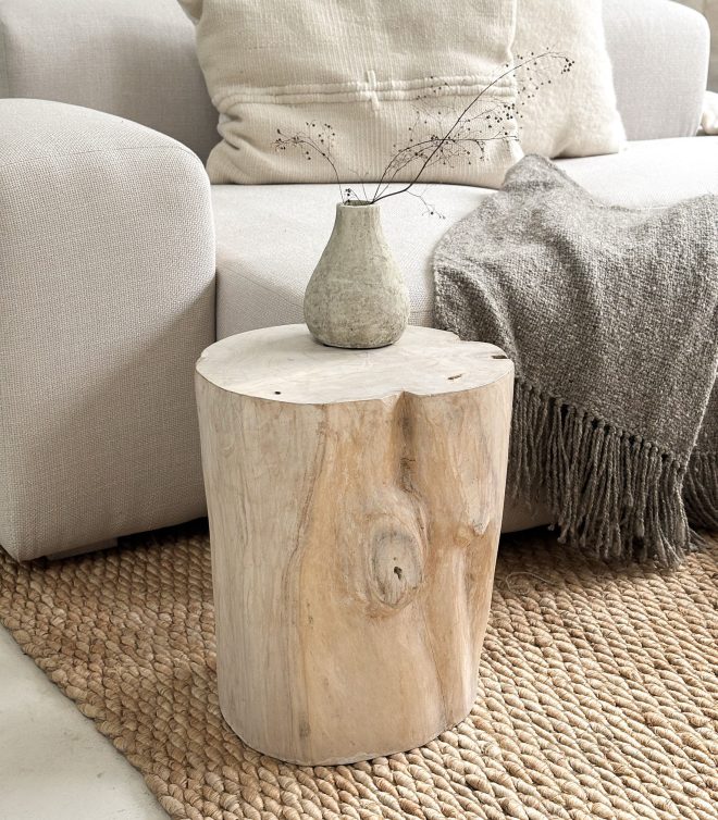 Banco en madera teca blanco