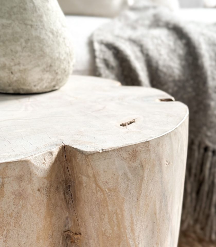 Banco en madera teca blanco - Imagen 2