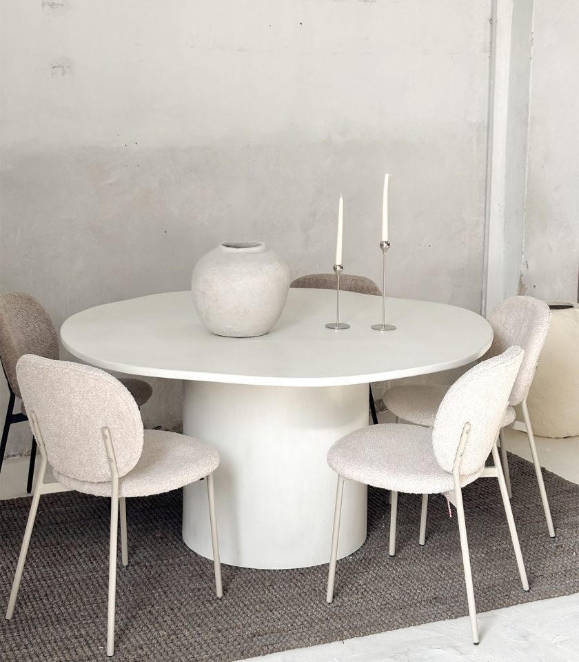 Mesa comedor Circular Organica Canteras 001 Hueso en Stock - Imagen 3