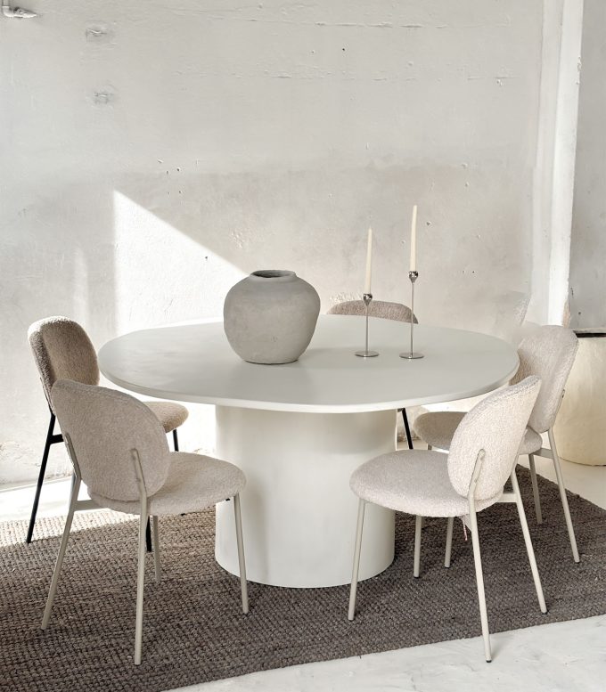Mesa comedor Circular Organica Canteras 001 Hueso en Stock