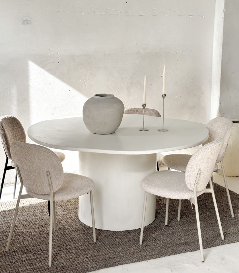 Mesa comedor Circular Organica Canteras 001 Hueso en Stock - Imagen 8