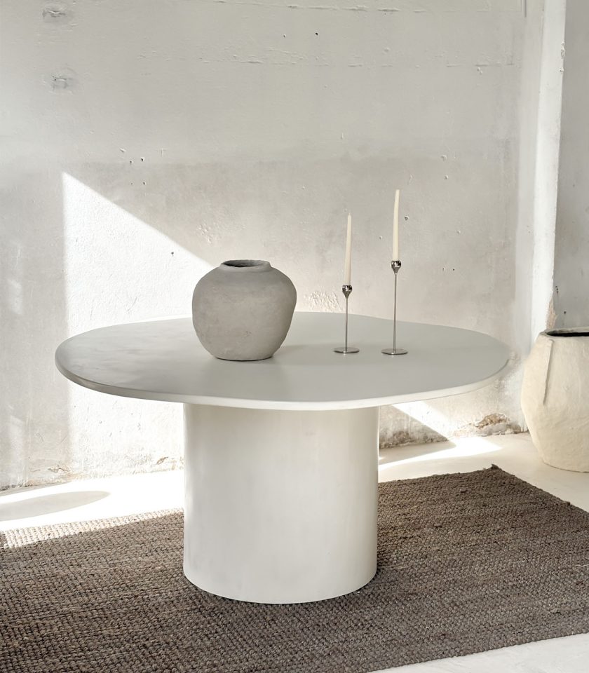 Mesa comedor Circular Organica Canteras 001 Hueso en Stock - Imagen 5