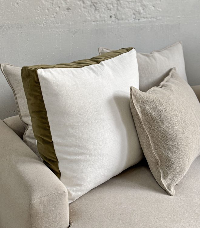 Almohadón Lino Verde Seco