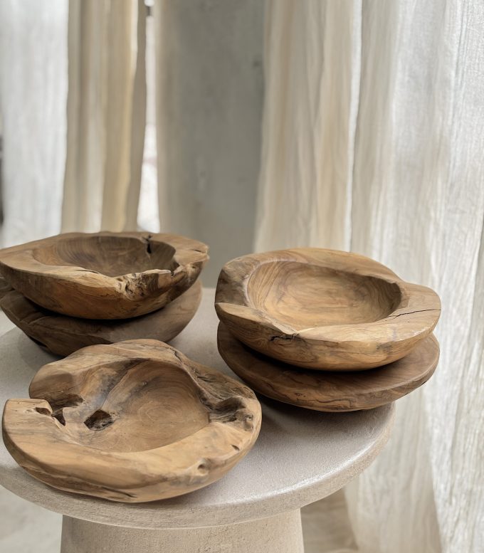 Cuenco Bajo Madera teca