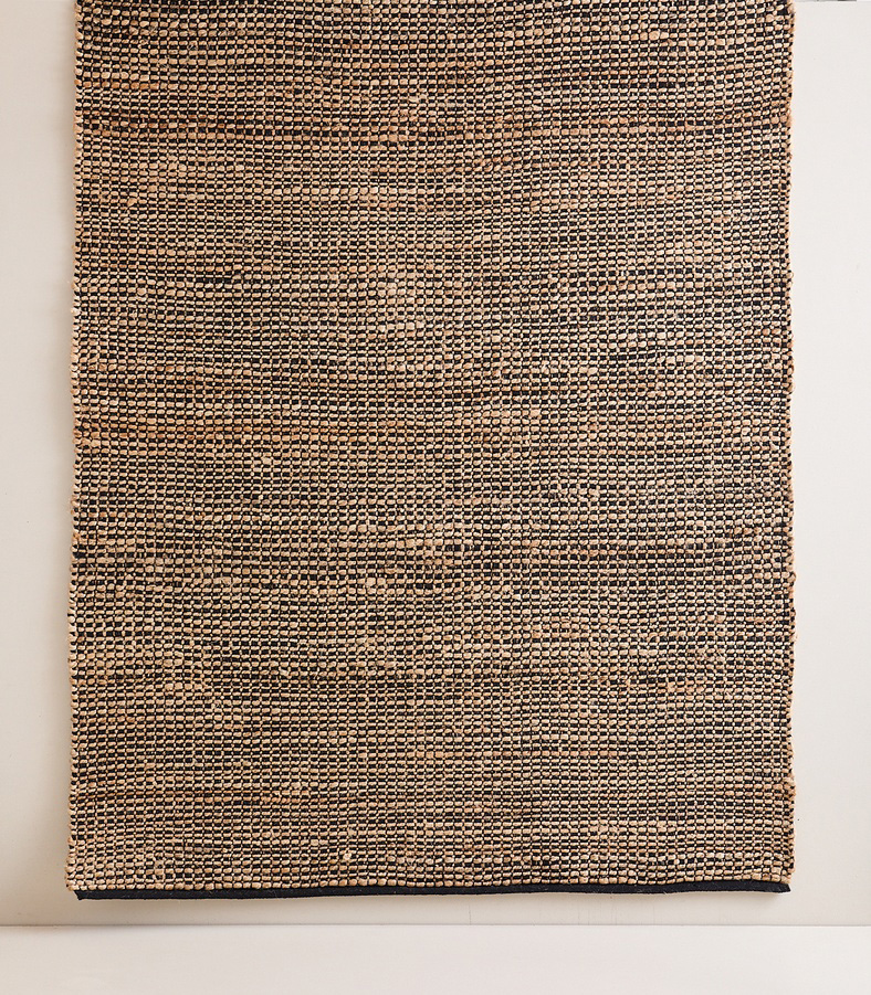 Alfombra Yute Natural Y Negro