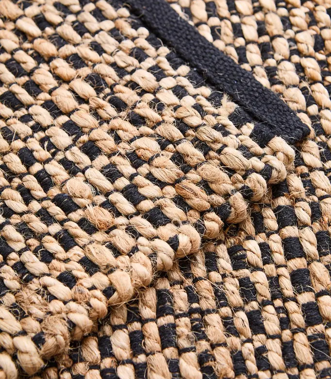 Alfombra Yute Natural Y Negro - Imagen 4