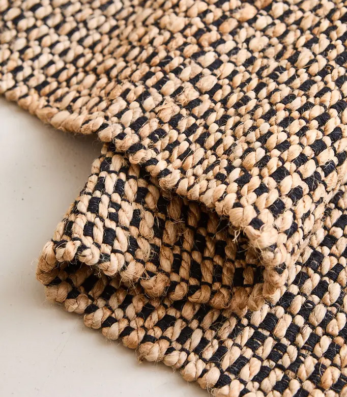Alfombra Yute Natural Y Negro - Imagen 5