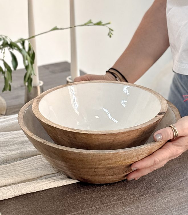 Cuenco En Madera Esmaltada