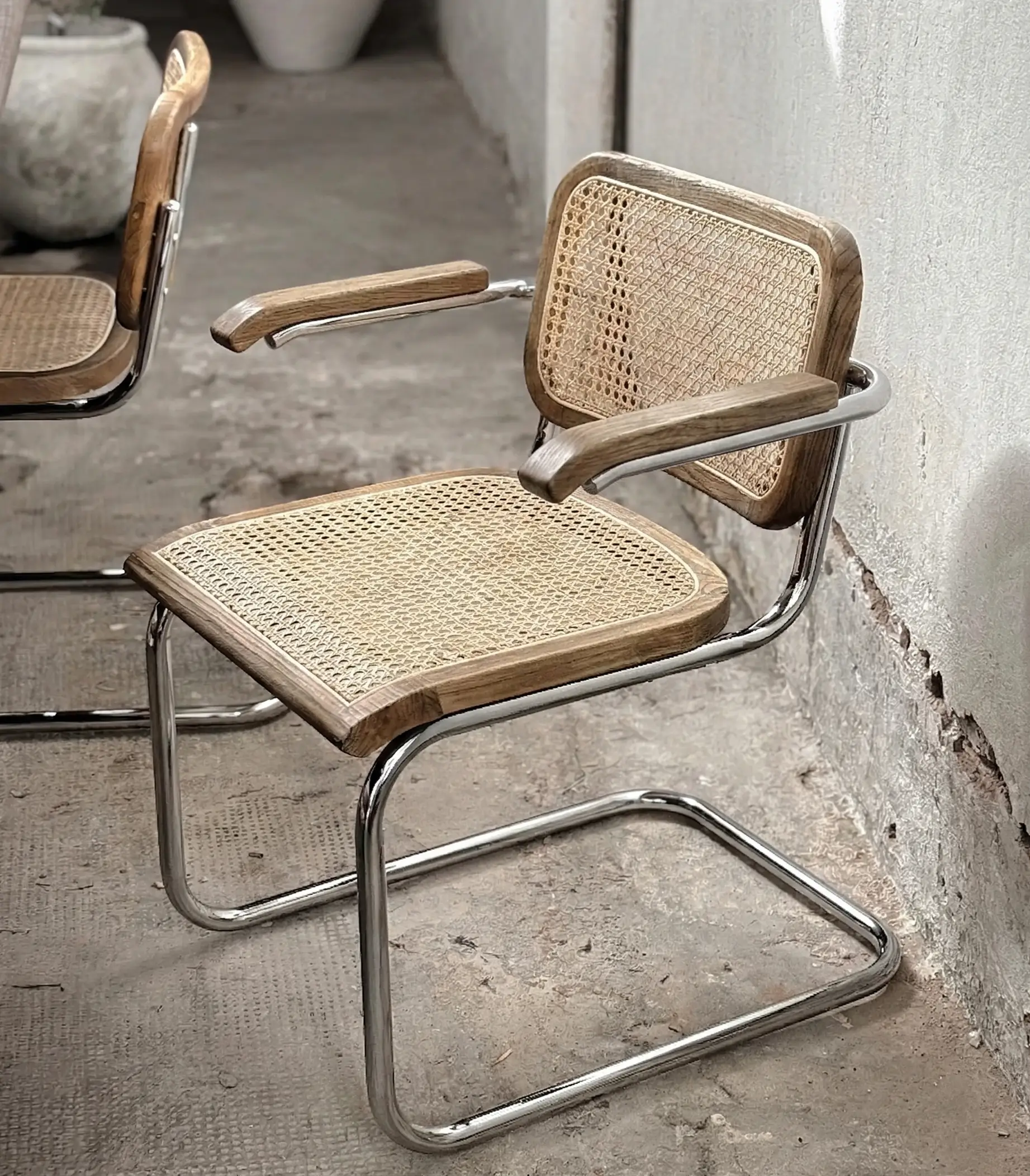 Silla Cesca Roble Con Apoyabrazos