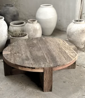 Mesa baja Circular Pieza unica de India en stock