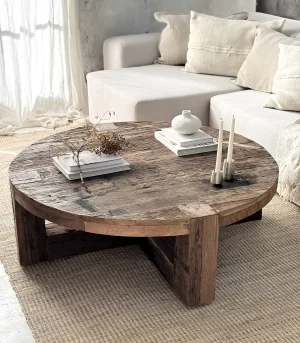 Mesa baja Circular Pieza unica de India en stock